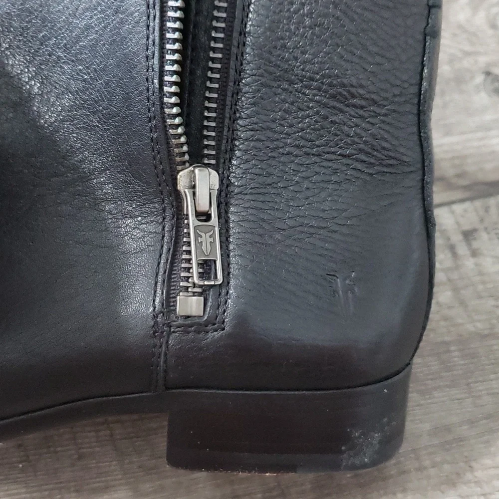 FRYE Black Carly Double Zip Back Ankle Boots